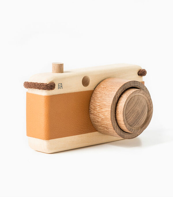 Photo camera wooden model